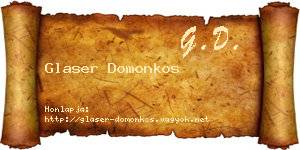 Glaser Domonkos névjegykártya